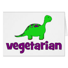 Vegetarian - Dinosaur Design Greeting Cards