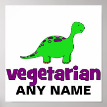 Vegetarian - Dinosaur Design Print