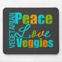Vegetarian Peace Love Veggies Mousepad