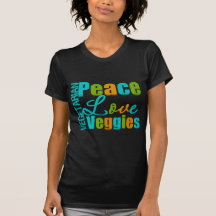 Vegetarian Peace Love Veggies Tshirts