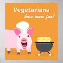 Vegetarian Pig Poster