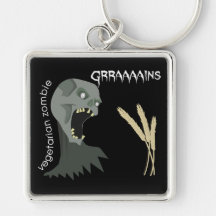 Vegetarian Zombie wants Graaaains! Key Chains