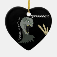 Vegetarian Zombie wants Graaaains! Christmas Ornaments