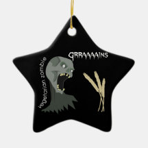 Vegetarian Zombie wants Graaaains! Ornament