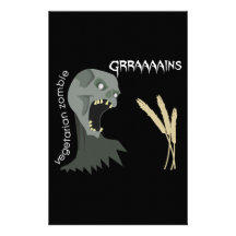 Vegetarian Zombie wants Graaaains! Customised Stationery