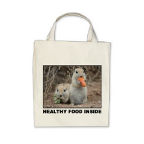 Veggie Loving Squirrels Canvas Tote bags