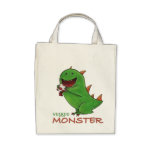 Veggie Monster grocery tote Bags