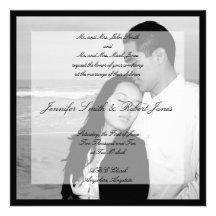 Vellum Look Photo Square Wedding Invitation