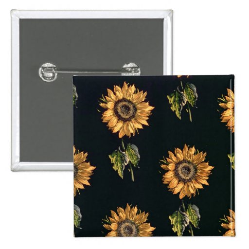Velours au Sabre silk decoration of Sunflowers Pinback Button