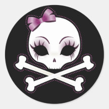 VelusaSkullie Round Sticker