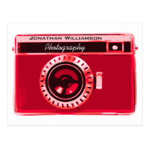 Velvet Red Camera Photography Business Post Cards