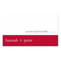 Venetian Red Banner :: Guest Seating Card Business Card Template