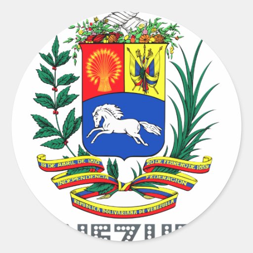 Venezuelan Emblem Round Sticker