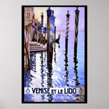 Venice and Lido Vintage Italian travel Posters