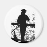VENICE GONDOLIER IN BLACK AND WHITE MAGNET