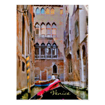 Venice Italy Gondola Postcard