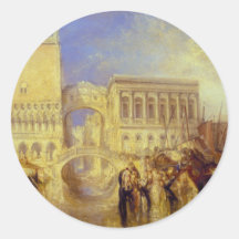 Venice, the Bridge of Sighs by J. M. W. Turner Round Stickers