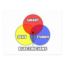 Venn Diagram .. Electricians Postcards