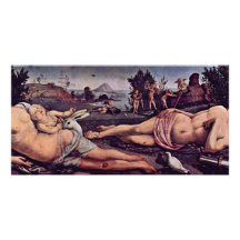Venus, Mars And Cupid, Italian: Venere E Marte Amo Custom Photo Card