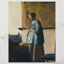 Vermeer's Woman in Blue Reading a Letter ca.1665 Flyers