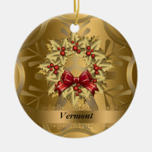 Vermont State Christmas Ornament