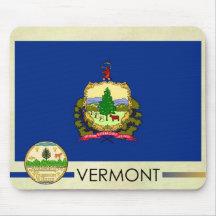 Vermont State Flag and Seal Mousepad