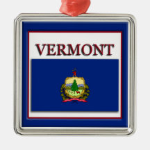 Vermont State Flag Christmas Ornament
