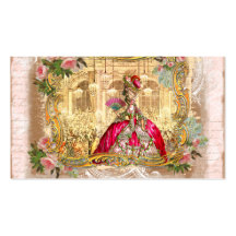 versailles marie golden framing roses pink second business card