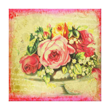 Versailles Roses Canvas Art Gallery Wrap Canvas