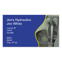 Vertical hydraulic cylinder business card template