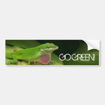 Very Green Lizard, GO GREEN! Bumper Stickers