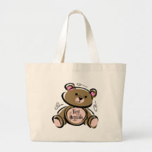 Very Huggable Teddy Bear Canvas Bag