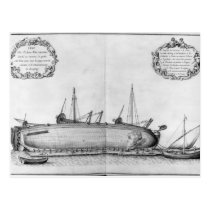 Vessel lying on its hull postcards