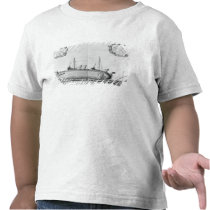 Vessel lying on its hull t-shirts