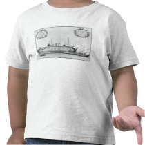 Vessel lying on its hull t-shirts