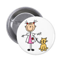 Veterinarian Stick Figure Button