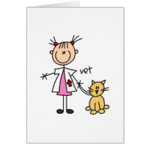 Veterinarian Stick Figure Greeting Cards