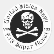 VFA-103 JOLLY ROGERS ROUND STICKER