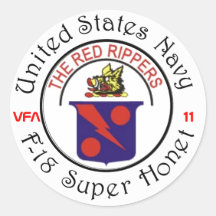 VFA-11 RED RIPPERS ROUND STICKER