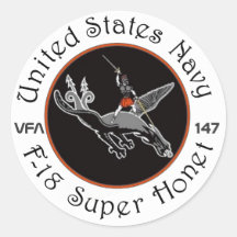 VFA-147 ARGONAUTS ROUND STICKERS