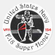 VFA-154 BLACK KNIGHTS ROUND STICKERS