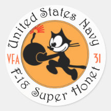 VFA-31 TOMCATTERS ROUND STICKERS