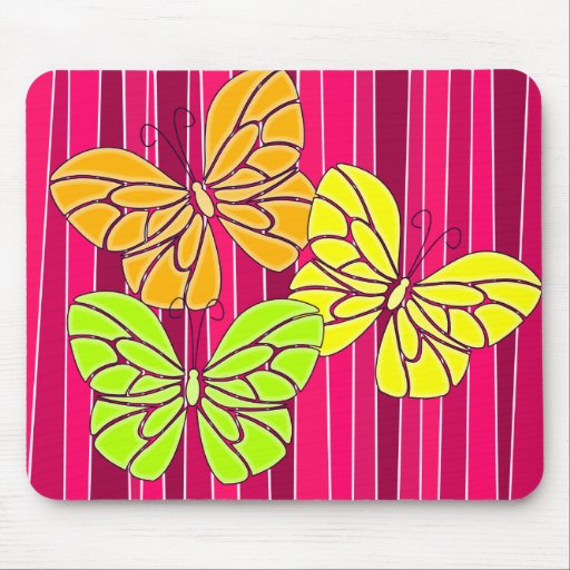 Vibrant butterfies mousepad