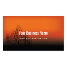 Vibrant Orange Sunset/Dusk Trees Business Card