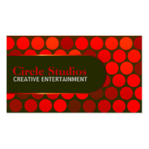 Vibrant Red Circles Club  Business Cards