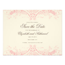 Victoria Save the Date in Blush Personalised Invite