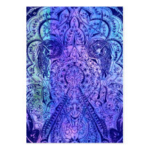 Victorian Arabesque, KASBAH - Navy & Cyan Business Card Template