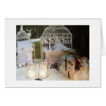 VICTORIAN BIRD CAGES FOR BRIDAL SHOWER GREETING CARD