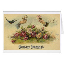 Victorian Birthday Greeting Card