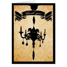 Victorian Chandelier • black & cream Thank You Cards